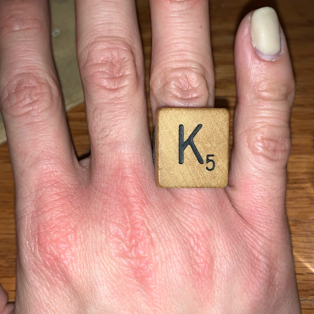 “K” Scrabble Ring